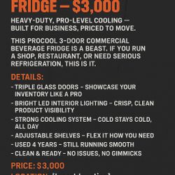 PROCOOL 3-door commercial beverage fridge is a beast.