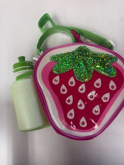 Kids Strawberry Lunch Bag with Water Bottle
