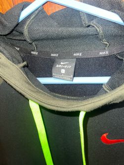 Nike Pullover Hoodie Black with Neon Drawstring