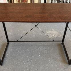 Wood And Black Metal Desk