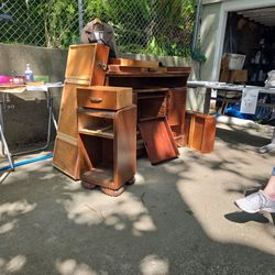 Wood Buffet And End Table