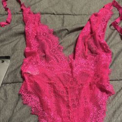Pink Lace Teddy 