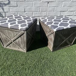 Wooden Storage Ottoman Bench