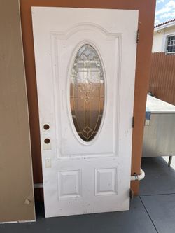 Used Fiberglass Entry Door. 35 7/8”X 78 7/8”