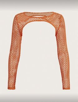 Orange Mesh Crop Top