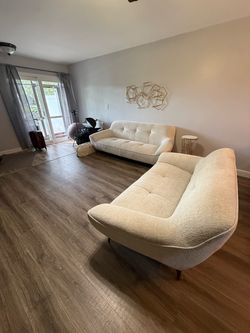 Mid-Century Modern Sofa Set – 2 Pieces