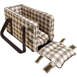 OLIMY Console Pet Seat & Detachable Pet Center Console Dog Seat With Side Straps - Safe Washable Small Pet Safety Seat Pet Supplies For Car, Home, Tra