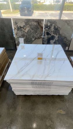 Taj Calacatta Delicato 48x48 Polished Porcelain Tile