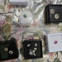 Variety Of Gemstones And Meteorite 