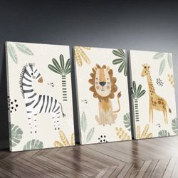 Set of 3 Wall Art for Kids' Room