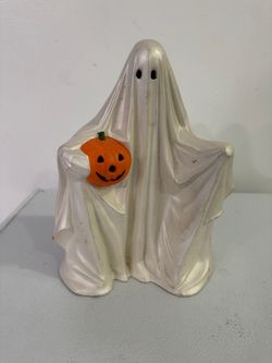 Byron Molds 1972 Ceramic Halloween Ghost & JackOLantern Pumpkin Early Casting