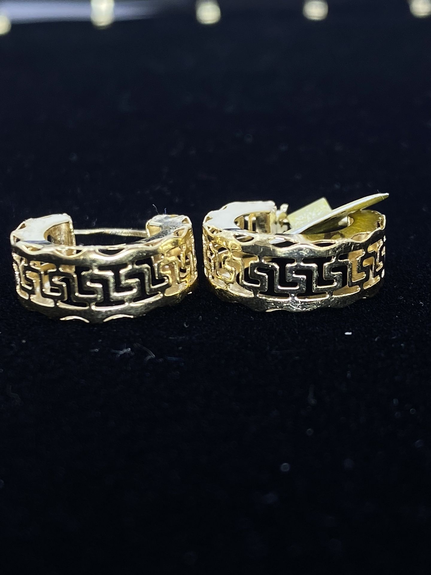 $300 Yellow Gold Versace Style Hoop Earrings