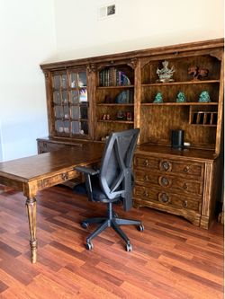 Executive Office Furniture Set – Desk, Hutch, Credenza & Bookcase