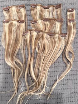 Blond Highlights NEW Natural Hair Clip Extensions