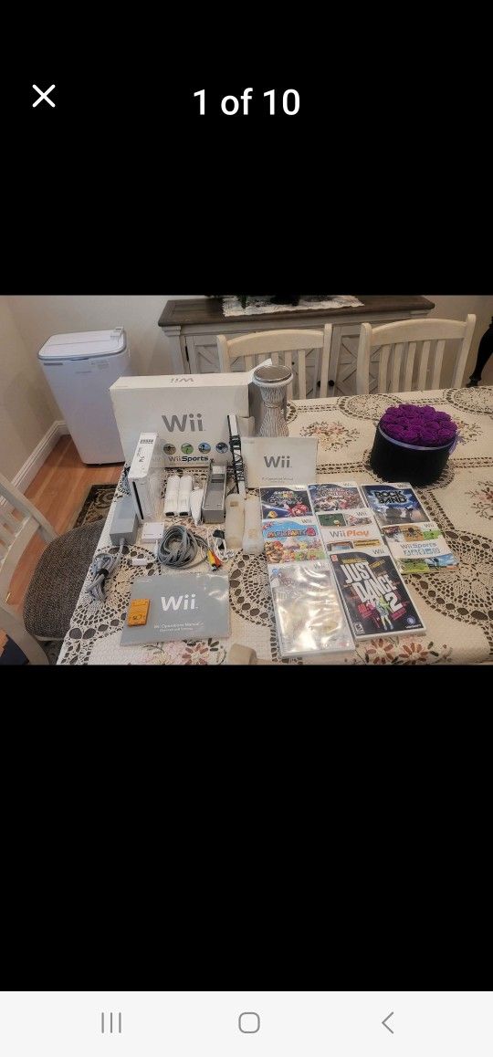 Nintendo Wii Console, White Premium Bundle + 8 games