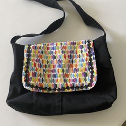 Denim Purse With Fabric