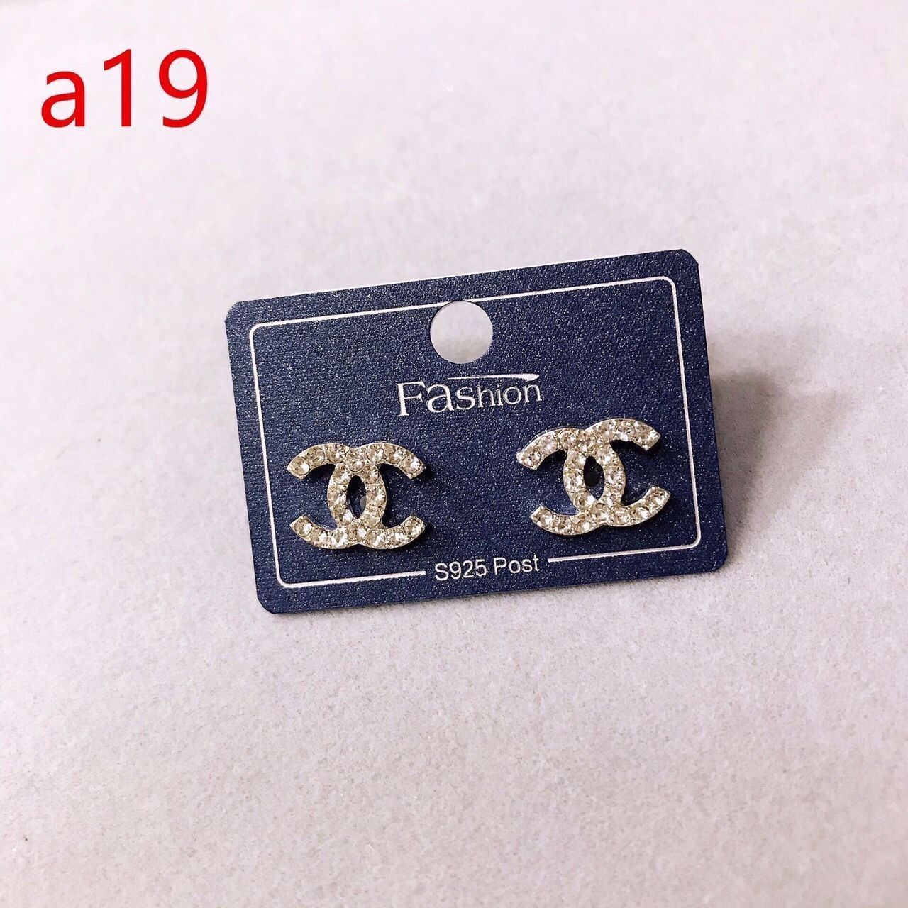 925 Silver CC Stud Earrings 