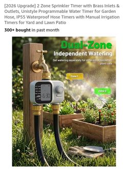 NEW 2026 UPGRADED 2 ZONE SPRINKLER TIMER