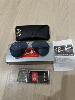 New Authentic Unisex Ray Ban RB3689 Aviator II Polarized Blue Lenses