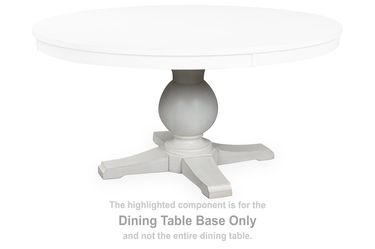 Greddinton White Round Dining Room Table Base   PCD824-50B