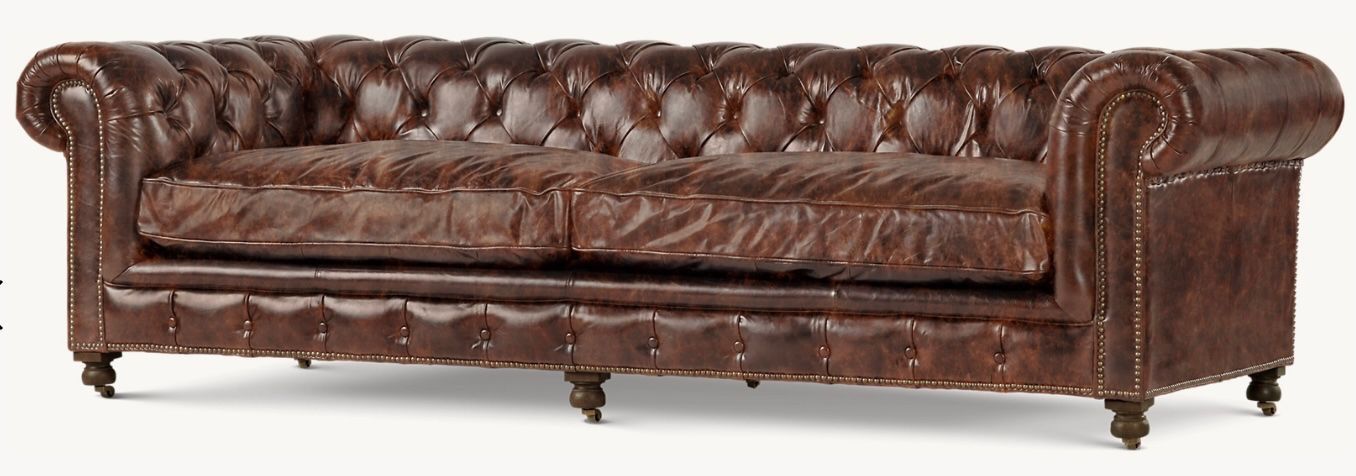Restoration Hardware Kensington Leather Couch