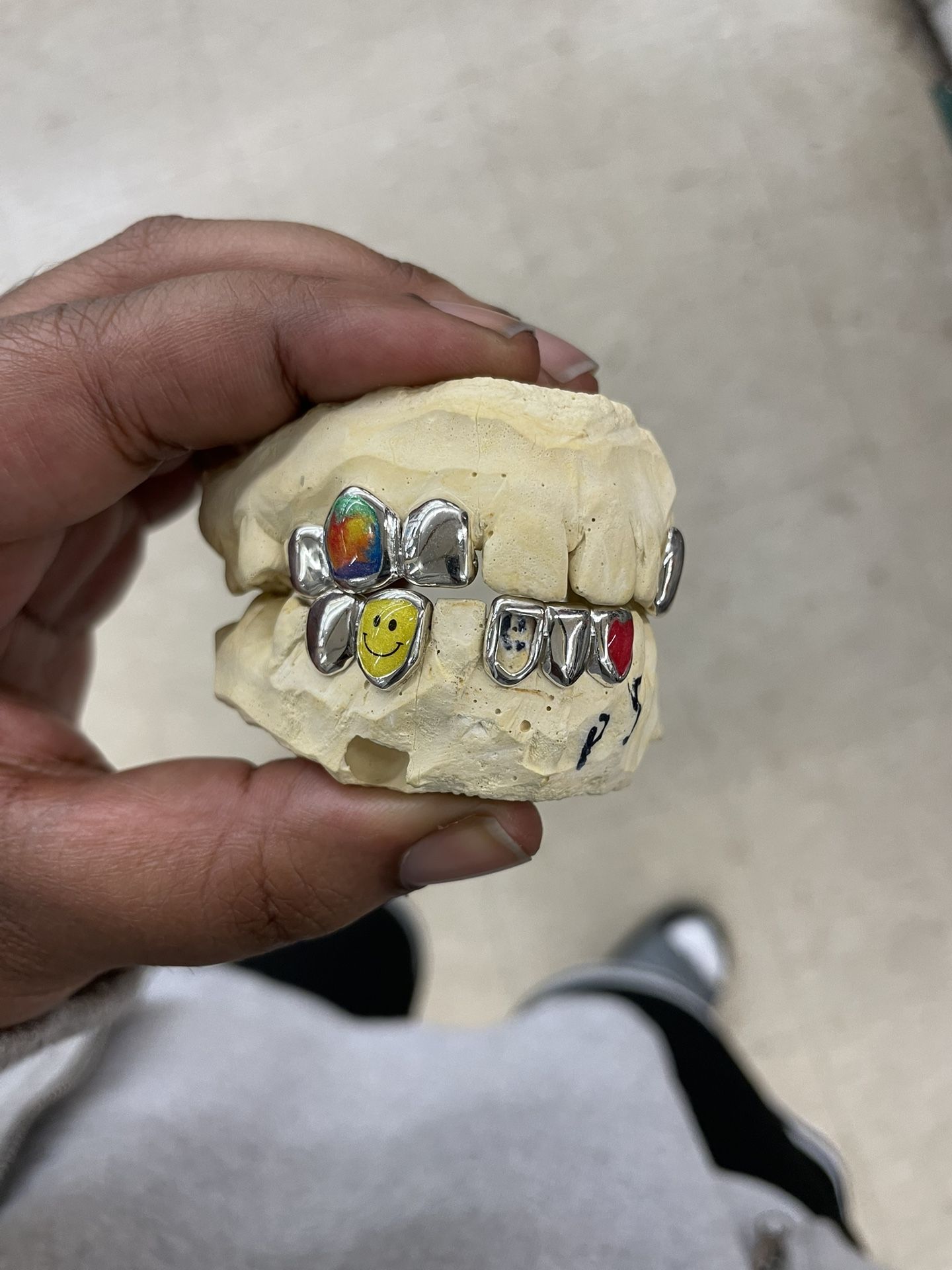 CUSTOM SILVER, GOLD, OPAL, ENAMEL & DIAMOND GRILLZ