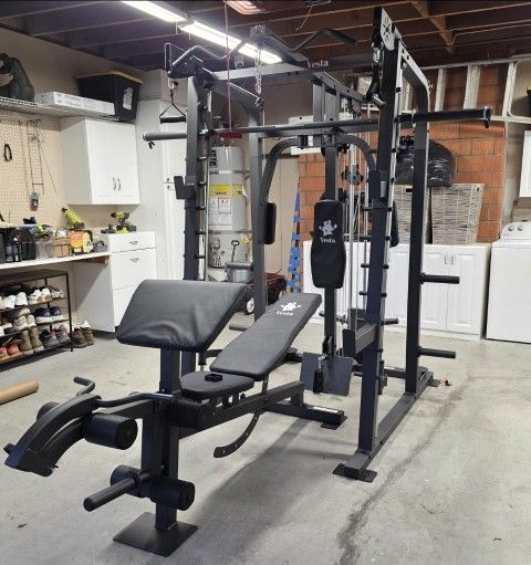 Smith Machine 2001 | Multi-Use Adj Bench | Gym Equipment | Fitness | Squat Rack | Excercise |🔴WEIGHTS AND BARBELL SOLD SEPARATELY 🔴 FREE DELIVERY 🚚