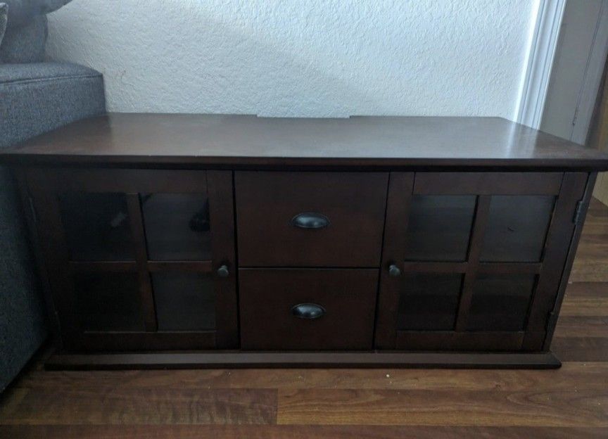 Dark Wood TV Stand / Storage Console