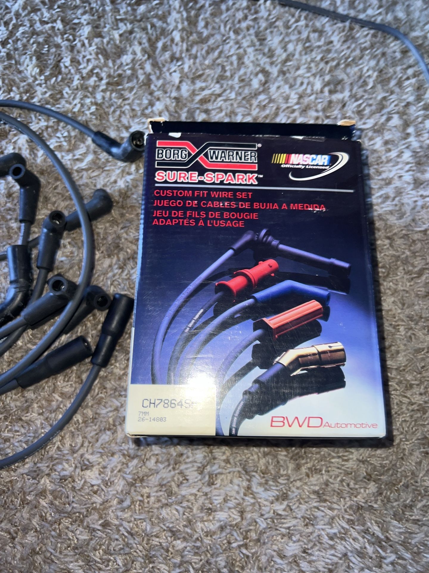 New Borg Warner CH7864SP Sure-Spark Custom Fit Spark Plug Ignition Wires 7mm USA