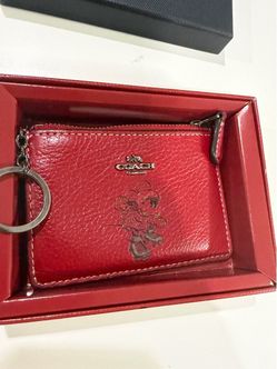 Coach x Disney Minnie Mouse Red Leather Coin Purse