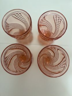 Vintage Rose Pink Glassware Set