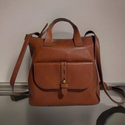 Fossil Hunter Brown Leather Backpack SHB(contact info removed) Brass Hardware