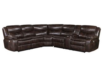 Sycamore Dark Brown Power Reclining Sectional Sofa