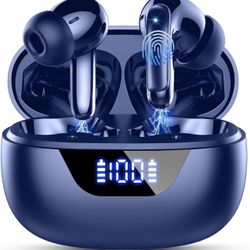 Wireless Earbuds, Bluetooth 5.4 Headphones, ENC Noise Cancelling Mic Ear buds with Stereo Bass, 48H Playtime Earphones , LED Display, IP7 Waterproof I