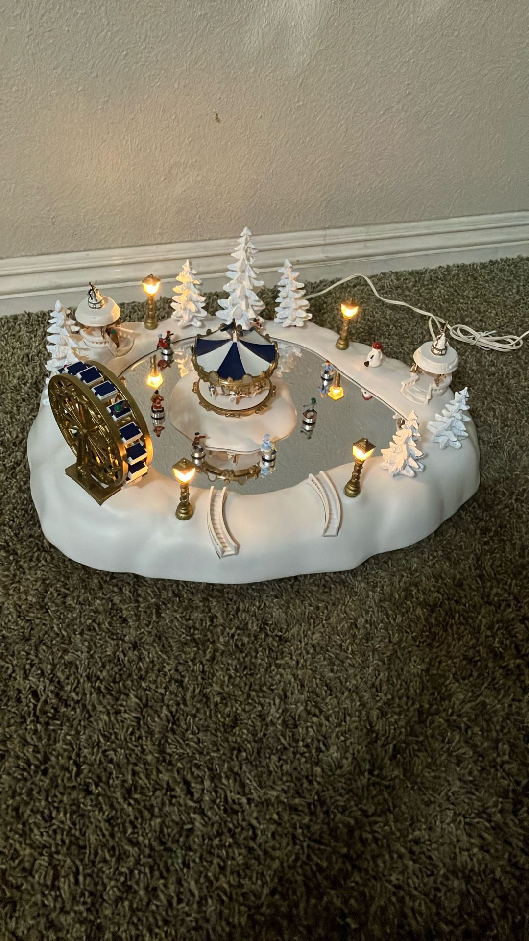 Vintage Christmas Carousel And Ferris Wheel