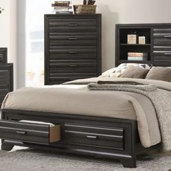 Lifestyle Antique Gray Full Storage Bedroom Set