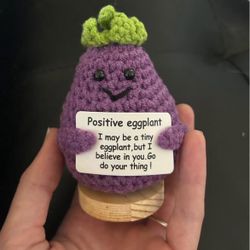 Crochet Positive Eggplant w/ Stand