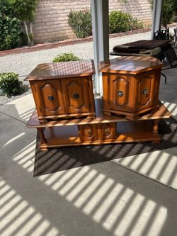 Maple coffee table and two end tables
