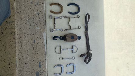 Horse bits, shoes and harness