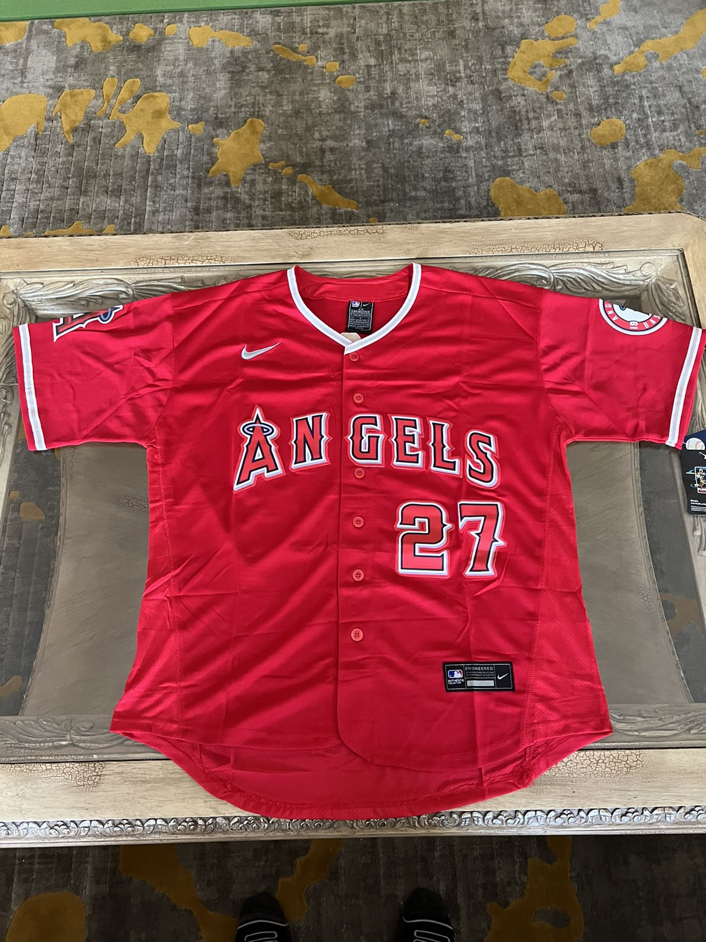 Mike Trout Jersey NEW Mens Large Red Los Angeles Angels for