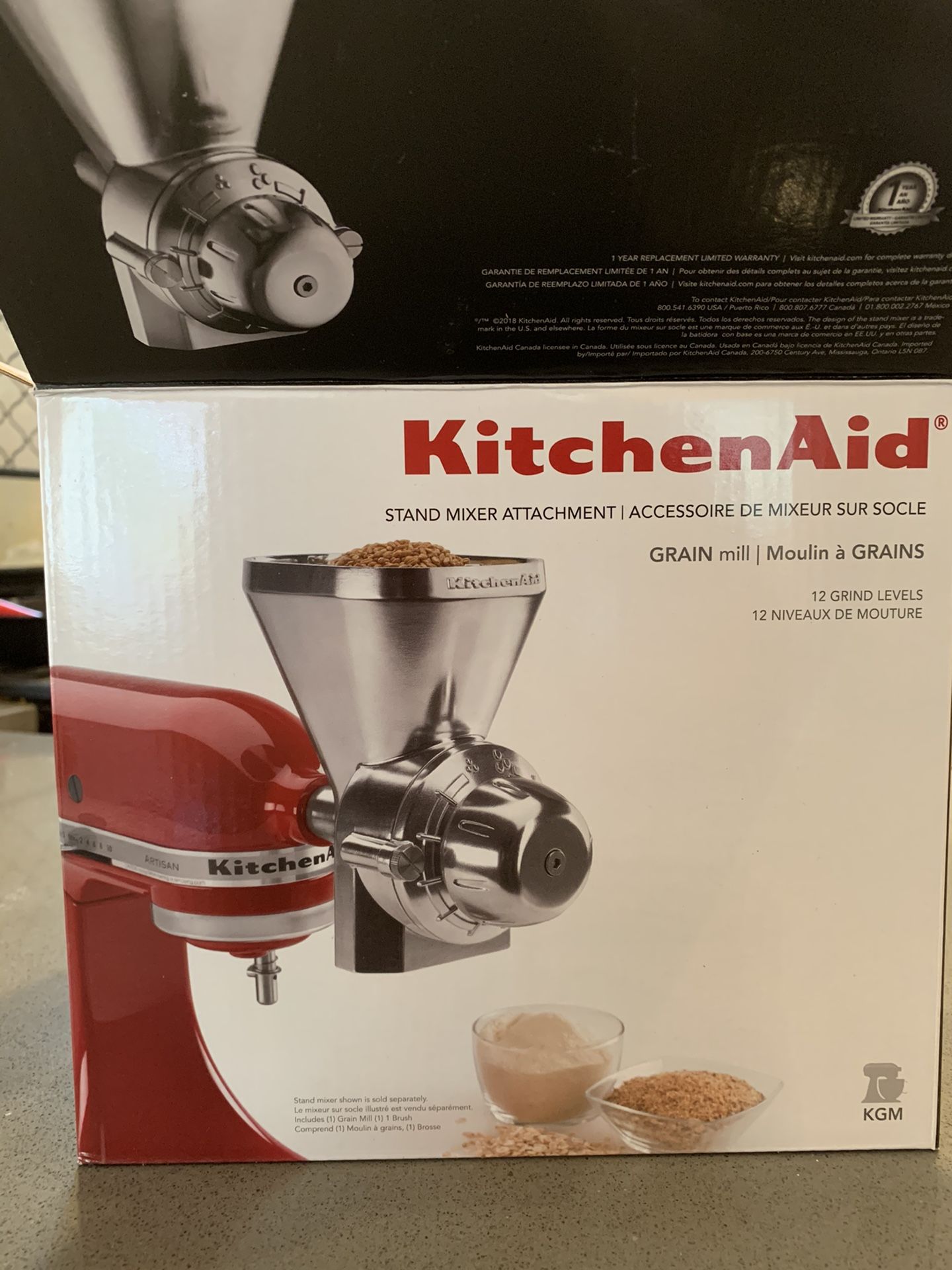 Kitchen Aid grain mill attachment.