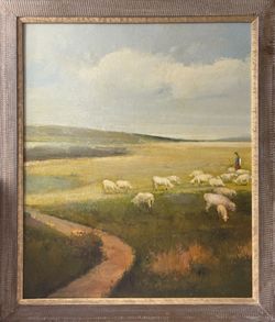 Sheep In The Pasture Oil Painting 