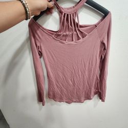 Light Pink Cold Shoulder Tee
