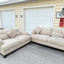 Cindy Crawford 2-Piece Sofa Set – Recently Cleaned and Detailed