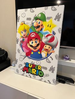 Super Mario Bros Hanging In Wall 36"X24"