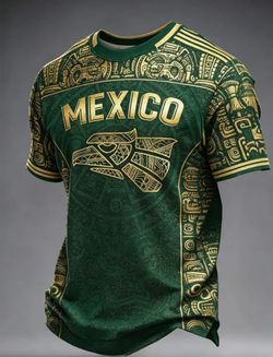 Print Eagle Design Mexican Soccer Jerseys