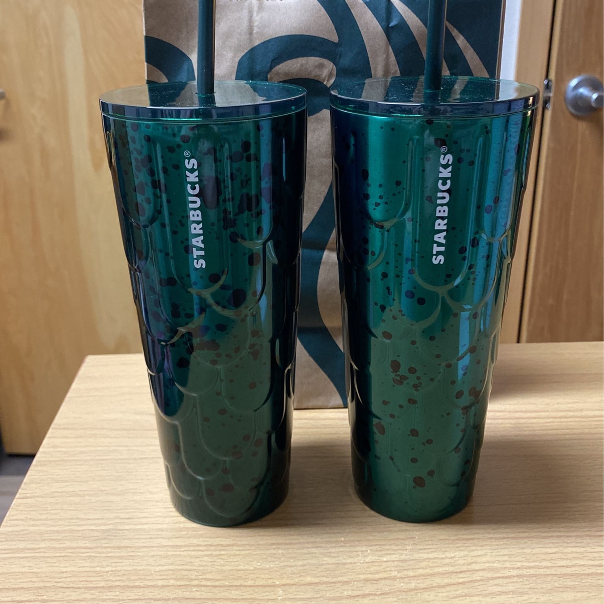 Starbucks 2024 Spring Green Speckled Scale Stainless Steel Tumbler 