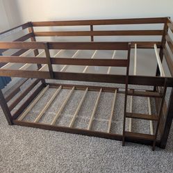 Twin size bunk wood bed