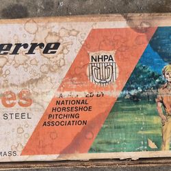Vintage St Pierre Official Horseshoes Set In Original Box