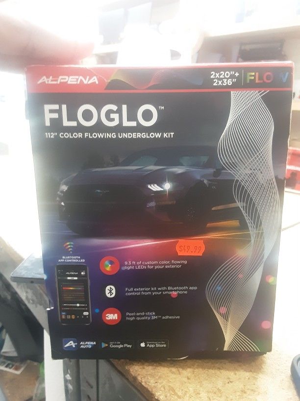 FloGlo Rainbow Chasing LED Light Strips Underglow Kit for Car, Car LED Lights Exterior Device, Flowing Color Under Glow Light Kit for Trucks